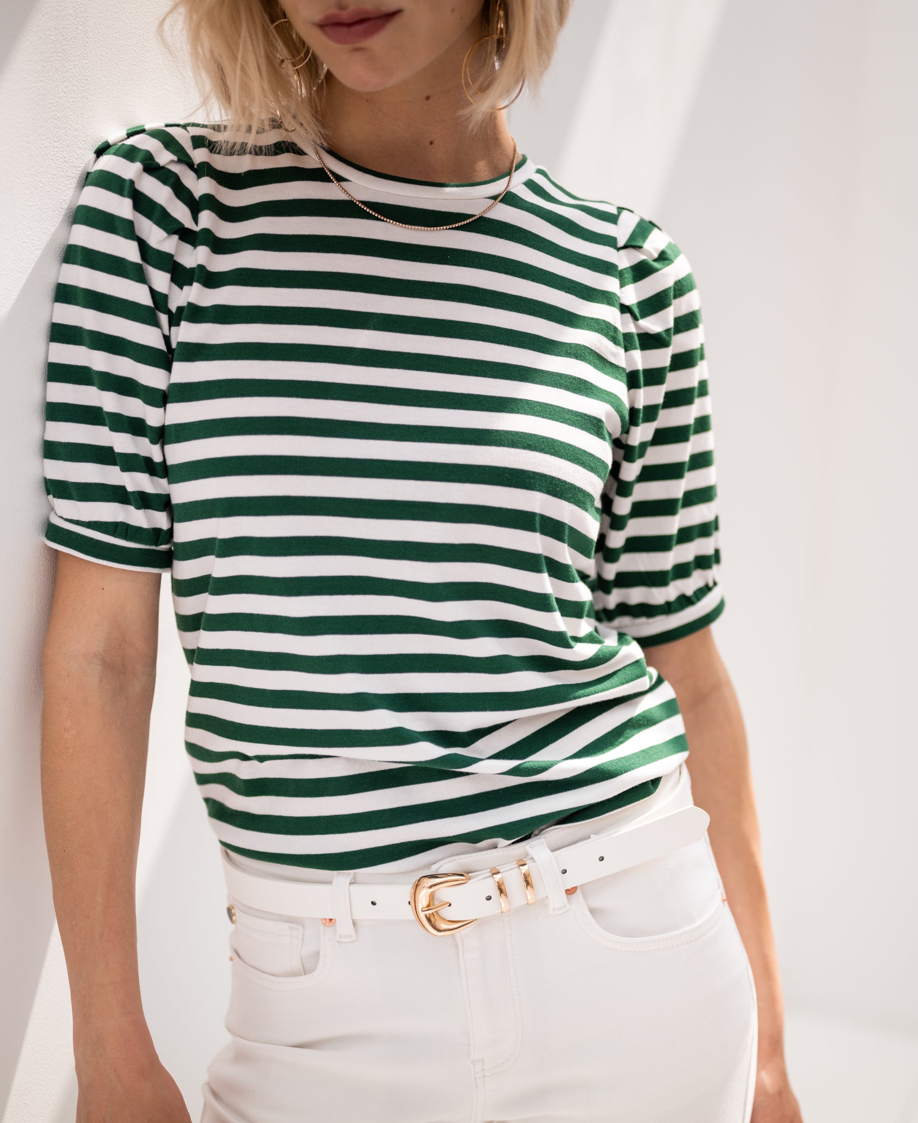 Striped shirt LA CECIL Ivory-Green