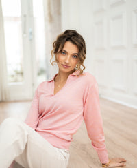 Merino-Poloshirt LE RALPH Rose