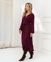Doorknoop jurk LE RAPHAEL Bordeaux
