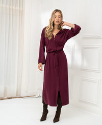 Doorknoop jurk LE RAPHAEL Bordeaux
