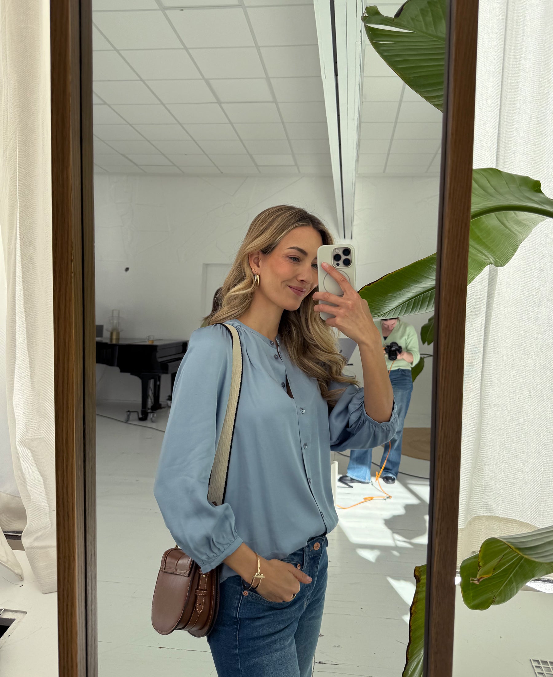 Satin blouse LA RAVA Jeansblue