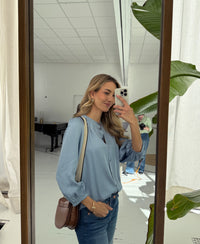 Satin blouse LA RAVA Jeansblue