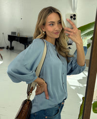 Satin blouse LA RAVA Jeansblue