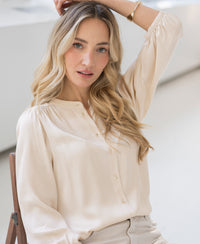 Satin blouse LA RAVA Vanilla