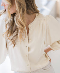 Satin blouse LA RAVA Vanilla