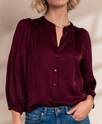 Satin blouse LA RAVA Bordeaux