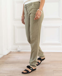Stretch Chinobroek LA RENEE Lichtgroen