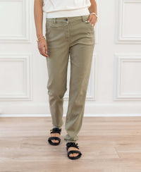 Stretch Chinobroek LA RENEE Lichtgroen