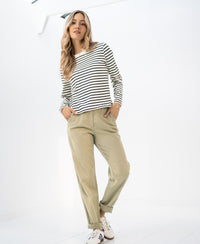 Stretch Chinobroek LA RENEE Lichtgroen