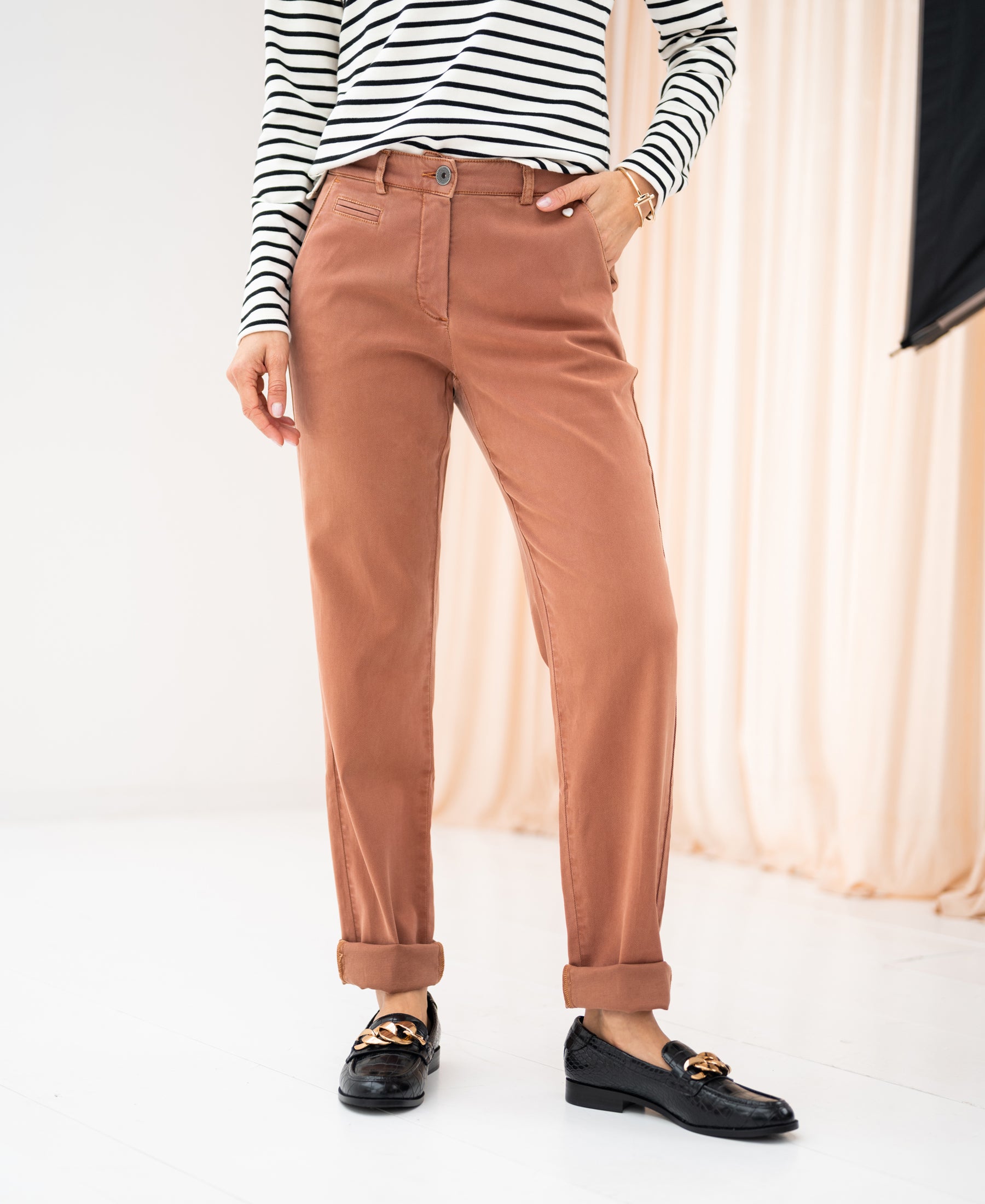 Stretch Chinobroek LA RENEE Terra