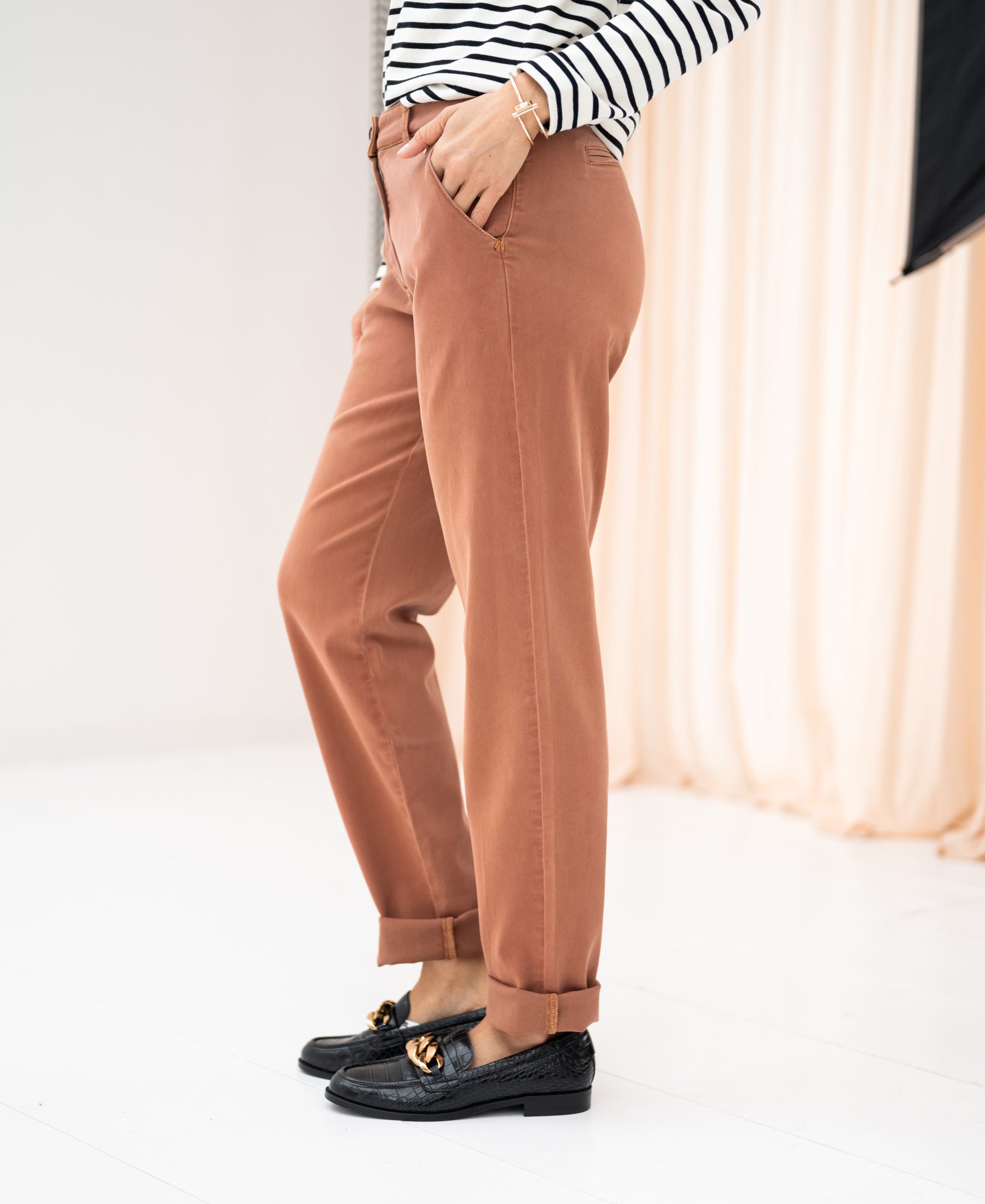 Stretch Chinobroek LA RENEE Terra