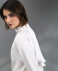 Voile blouse with bow LA SATINEE Ivory