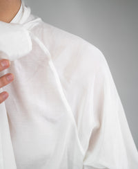 Voile-Bluse mit Schleifendetail LA SATINEE cremeweiß