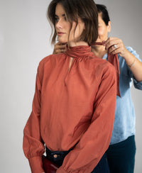 Voile blouse with bow LA SATINEE Terra