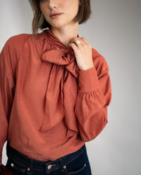 Voile blouse with bow LA SATINEE Terra