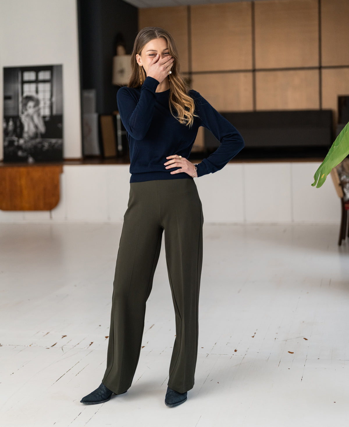 Wide-leg trousers LA POISY Army
