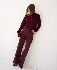 Merino vest met col LES SEIZE Bordeaux