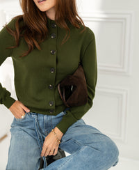 Merino-Strickjacke mit Rollkragen LES SEIZE Army