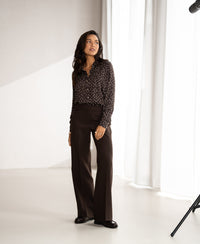 Blouse LA SEZANNE Dot Choco-ivoor