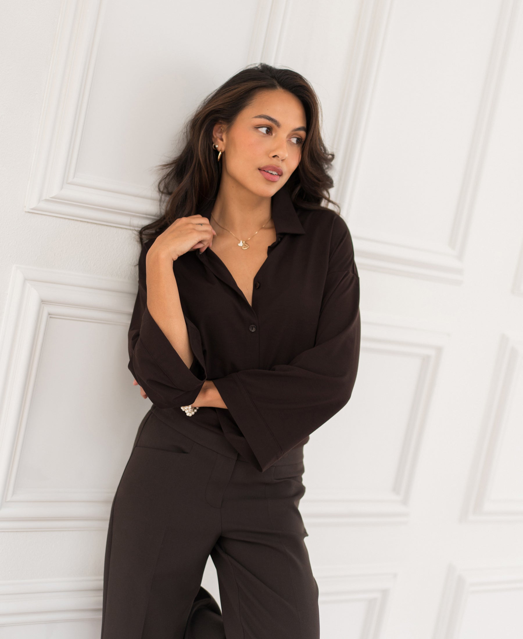 Travel blouse LA SILVIE Pure Choco