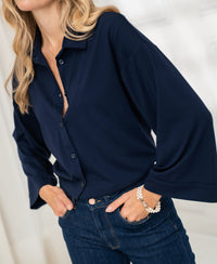 Blouse LA SILVIE Donkerblauw