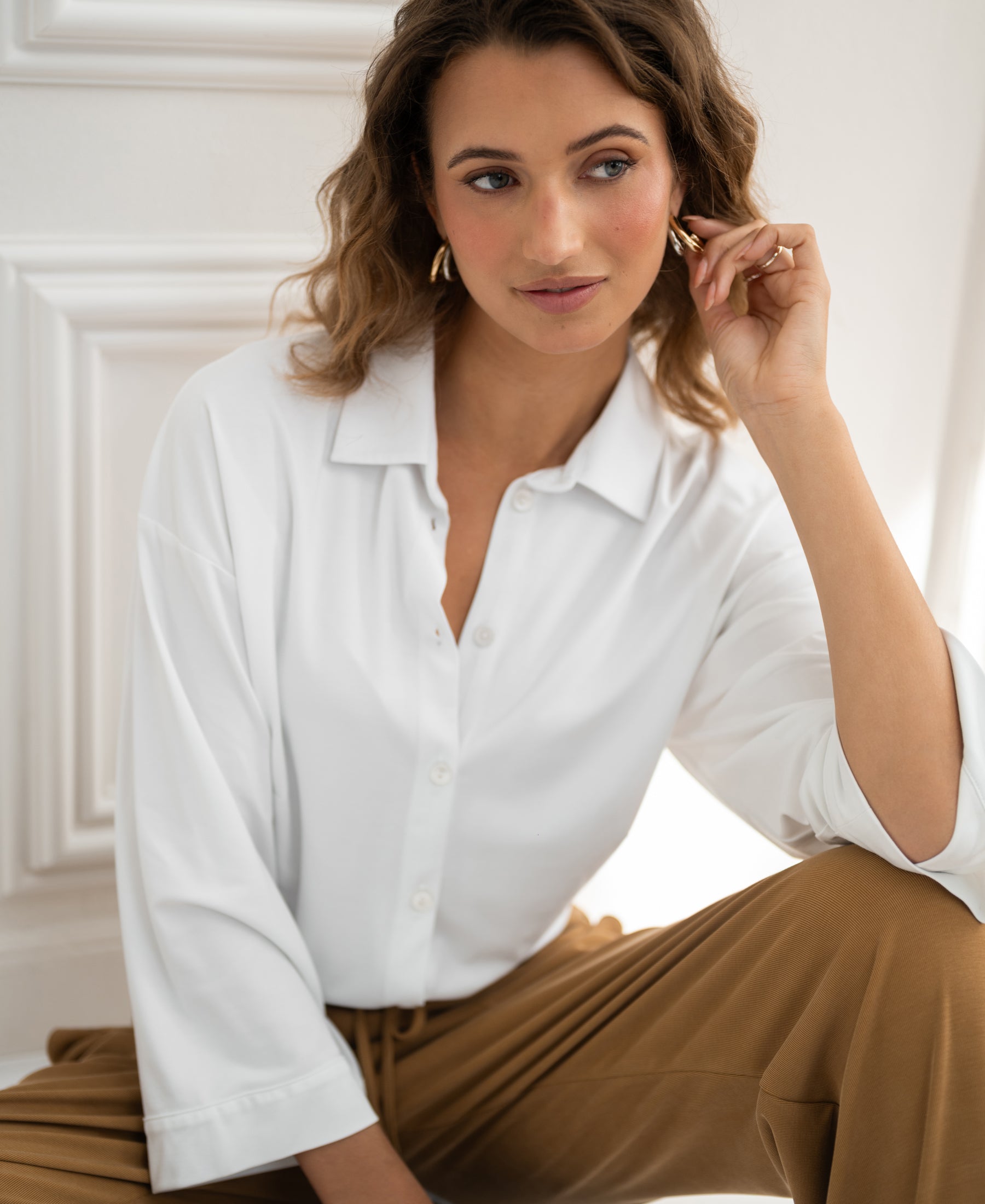 Travel blouse LA SILVIE White
