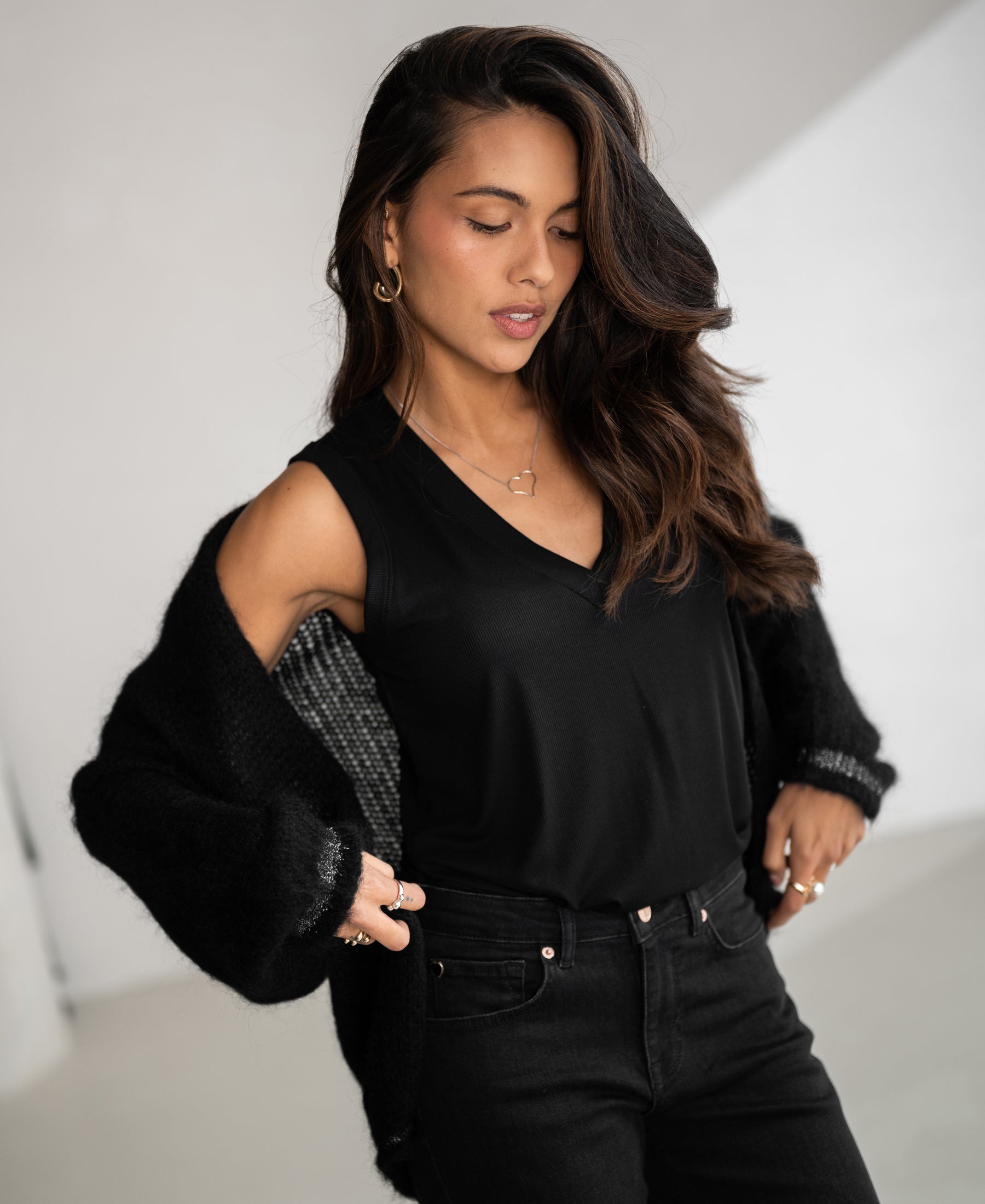 Lyocell top LA SIRA Black