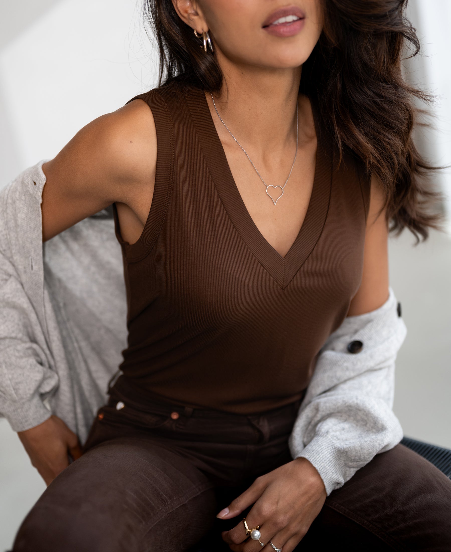 Lyocell top LA SIRA Choco