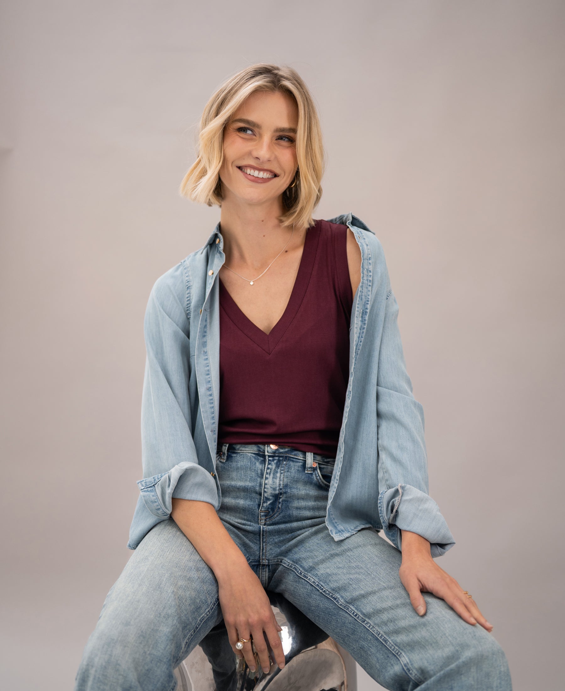 Lyocell top LA SIRA Bordeaux