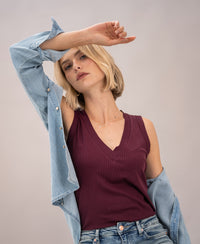 Lyocell top LA SIRA Bordeaux