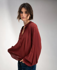 LA SOLENE Henna Blouse with Tie Straps