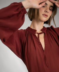LA SOLENE Henna Blouse with Tie Straps