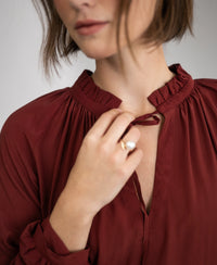 LA SOLENE Henna Blouse with Tie Straps