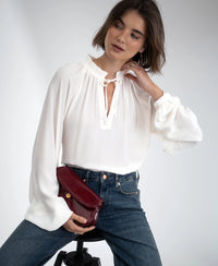 Blouse met strikkoordjes LA SOLENE Ivoor