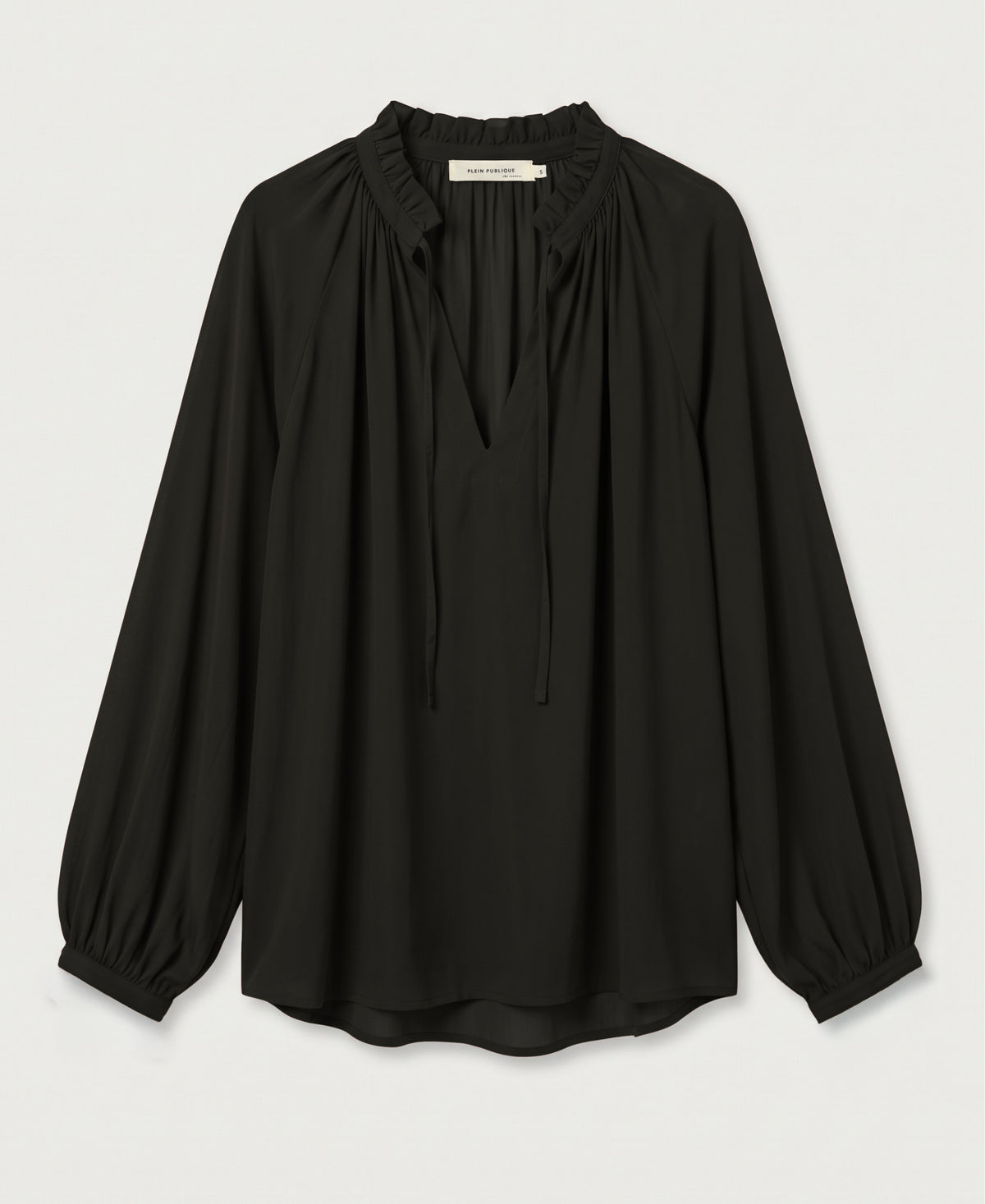 LA SOLENE Black Blouse with Tie Straps