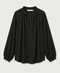 LA SOLENE Black Blouse with Tie Straps