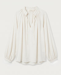 LA SOLENE Blouse with Tie Straps, Ivory