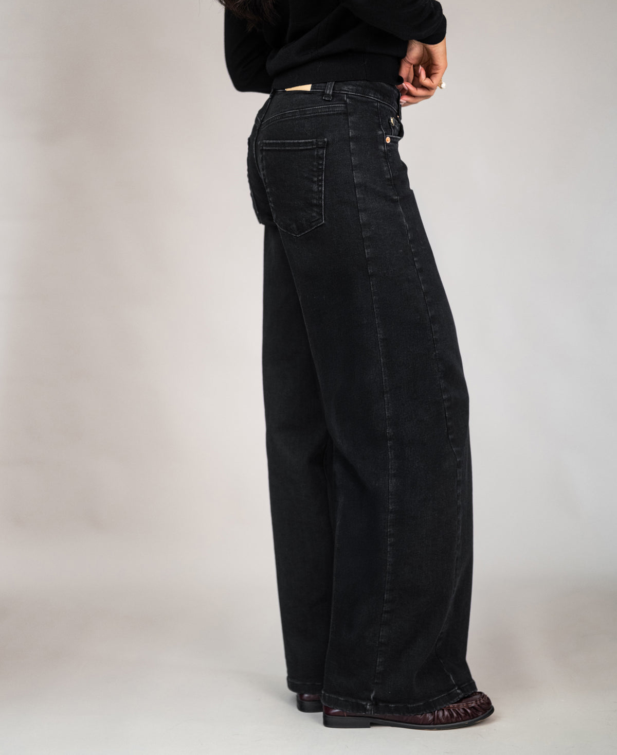 Wide leg jeans LE SPICE Black denim
