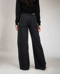 Wide leg jeans LE SPICE Black denim