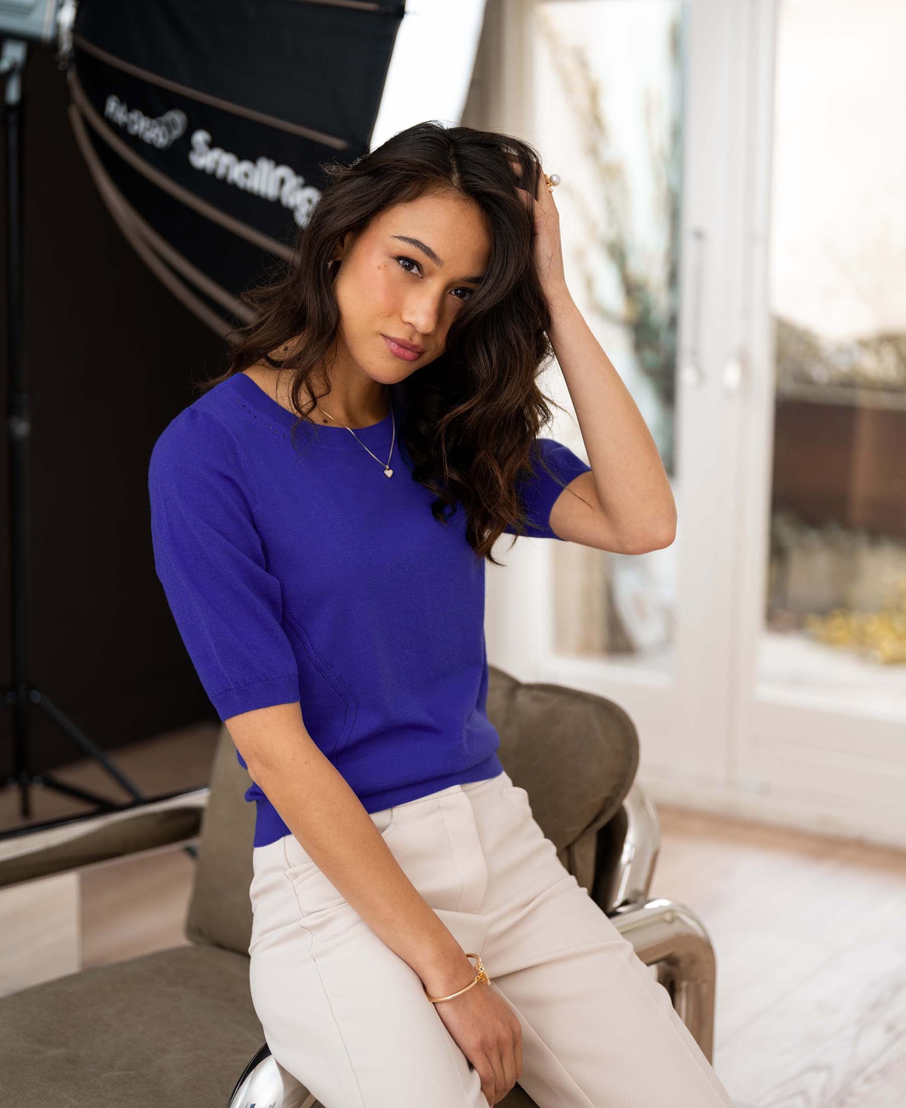 Sweater LA STEF Blue iris