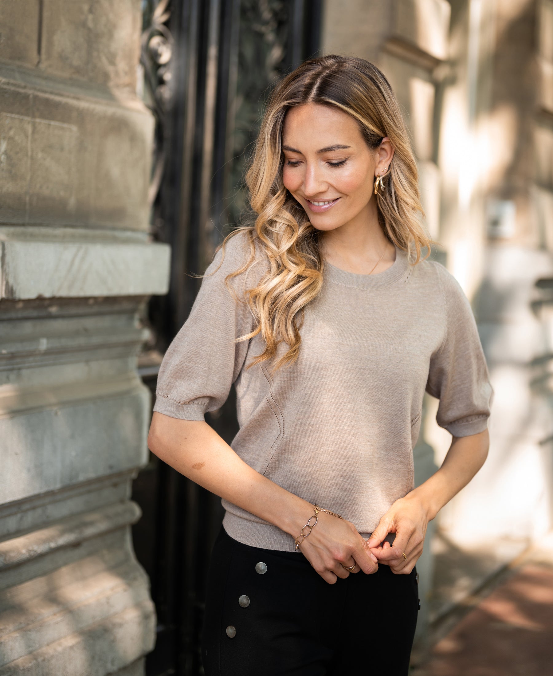 Strickpullover LA STEF Sand