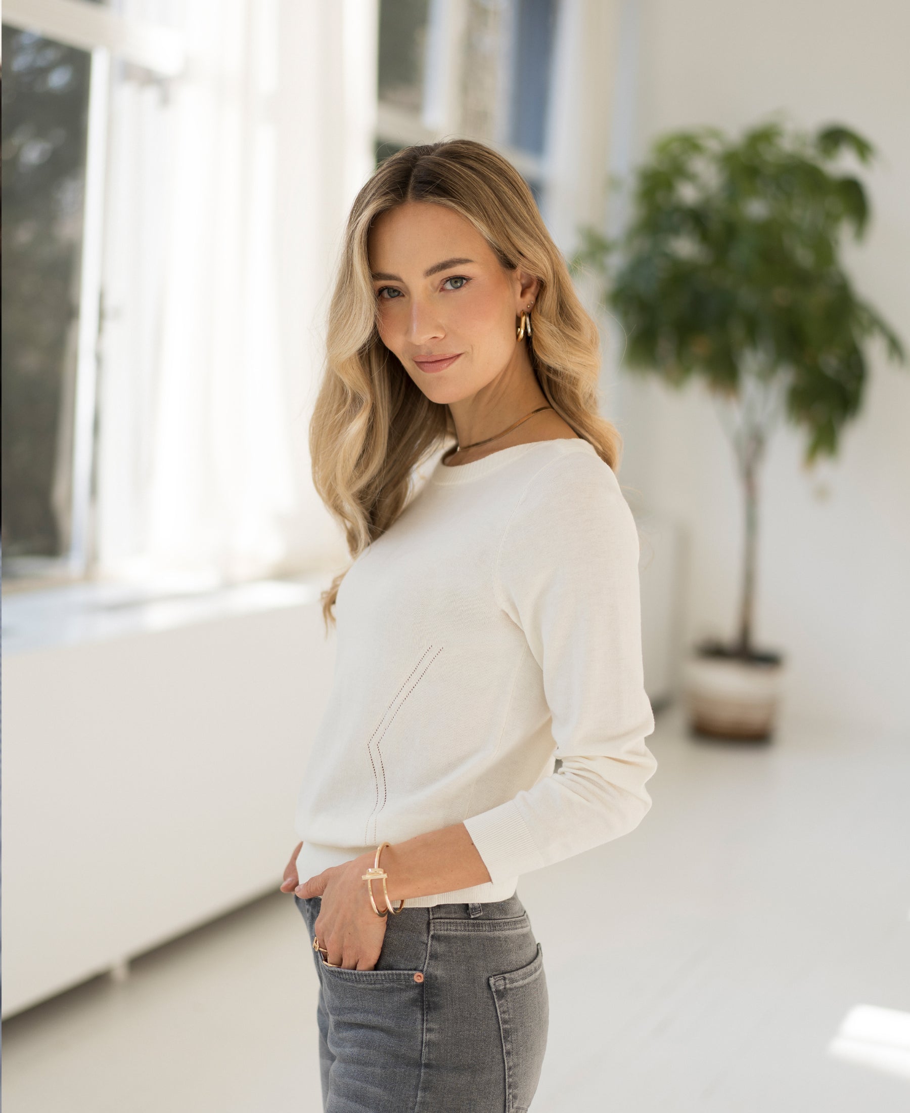 Sweater with boatneck LA SUZE Ivory