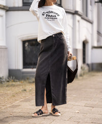 Jeansrock aus Tencel LA JOSEPH Holzkohle