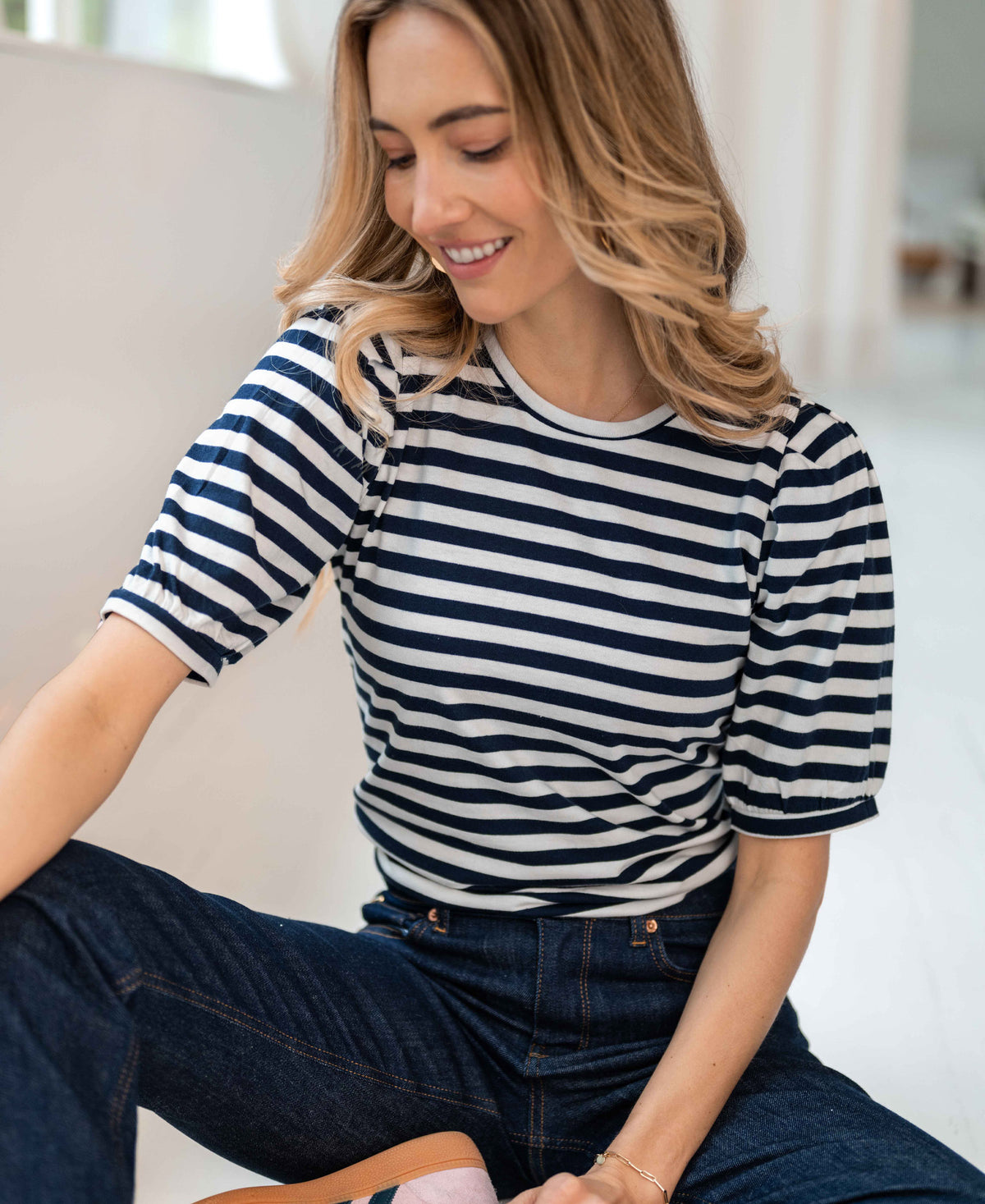 Striped shirt LA CECIL Ivory-Darkblue
