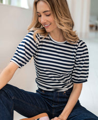 Striped shirt LA CECIL Ivory-Darkblue