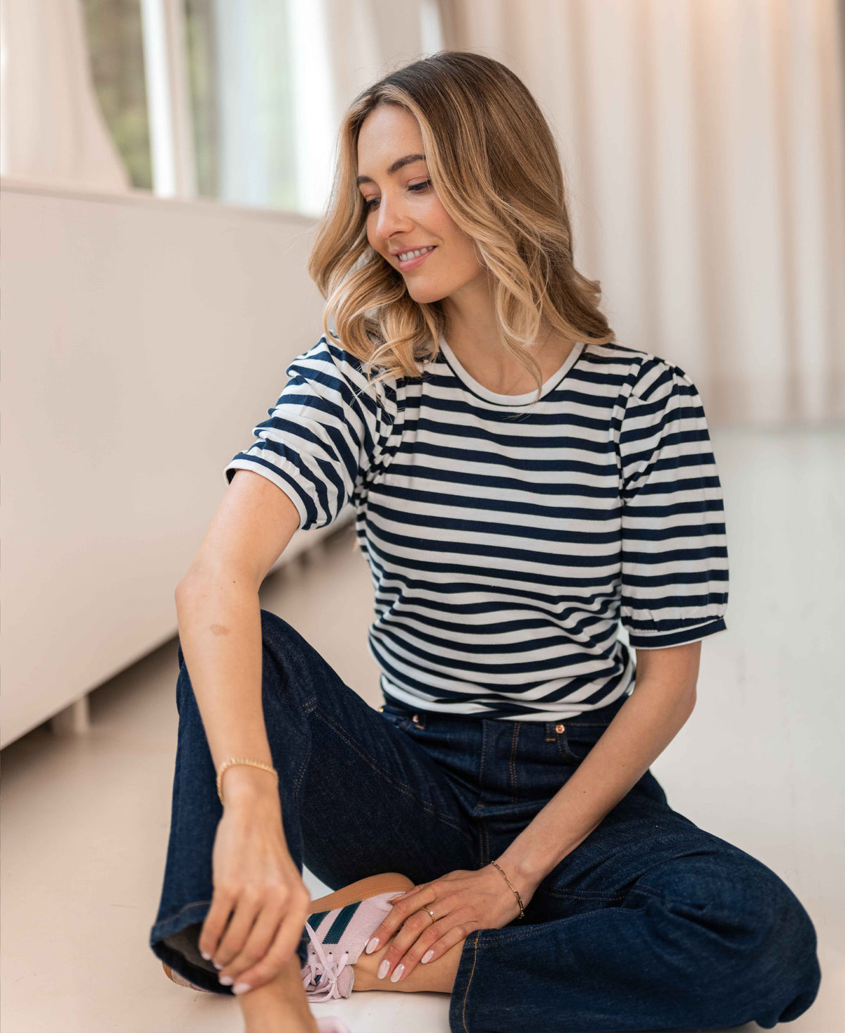 Striped shirt LA CECIL Ivory-Darkblue