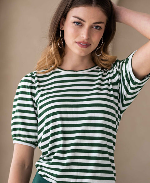 Striped shirt LA CECIL Ivory-Green
