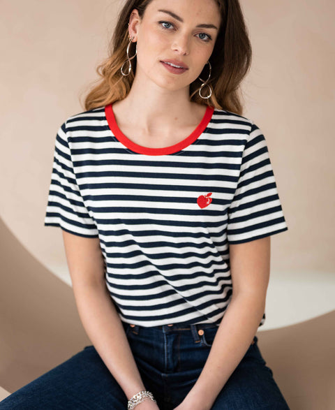 Striped T-shirt AMELIE White-darkblue