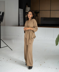 Kimono Wrap Cardigan LA TOKYO Dark Sand