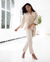 Kimono Wrap Cardigan LA TOKYO Sand